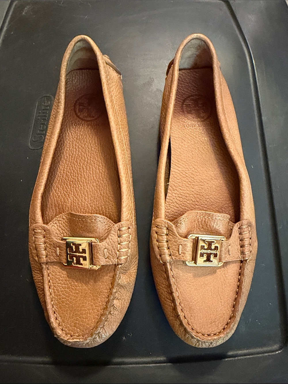Tory Burch Leather Women's Loafers in Tan with Gold Accent